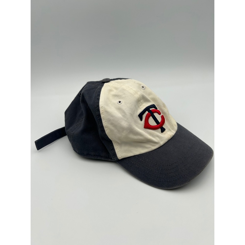 Minnesota Twins MLB Baseball Hat Navy Cream TC Logo Adjustable Strap Cap B685